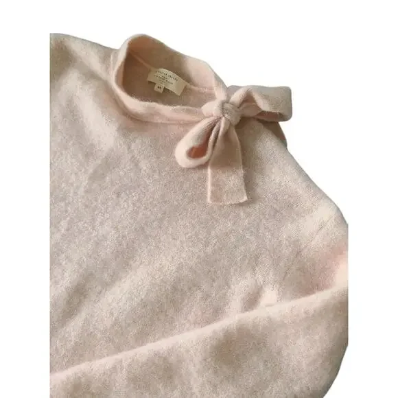 Sezane Zaria Bow Jumper Pale Pink Mohair Wool Sweater Size XS - Picture 7 of 10